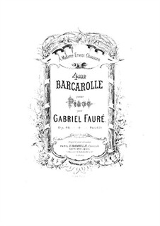 Barcarolle No.7, Op.90 - Faure